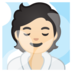 安卓系统里的潮湿房间的人：浅肤色emoji表情