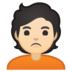 安卓系统里的人撅嘴：浅肤色emoji表情