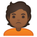安卓系统里的人撅嘴：中黑肤色emoji表情