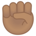 安卓系统里的举起的拳头：中等肤色emoji表情