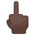 安卓系统里的比中指的手：深色肤色emoji表情