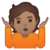 安卓系统里的耸肩：中等肤色emoji表情