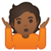 安卓系统里的耸肩：中黑肤色emoji表情