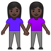 安卓系统里的女性牵手：深色肤色emoji表情