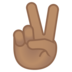 安卓系统里的胜利之手：中等肤色emoji表情