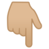 安卓系统里的指向下方的手：中等浅肤色emoji表情