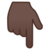 安卓系统里的指向下方的手：深色肤色emoji表情