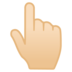 安卓系统里的指向上方的手：浅肤色emoji表情