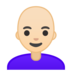 安卓系统里的女性：肤色浅，秃顶emoji表情