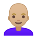 安卓系统里的女性：中浅肤色，秃顶emoji表情