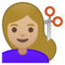 安卓系统里的女士理发：中等浅肤色emoji表情