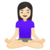 安卓系统里的打坐的女人：浅肤色emoji表情