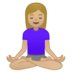 安卓系统里的打坐的女人：中浅肤色emoji表情