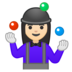 安卓系统里的女性杂耍：浅肤色emoji表情
