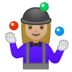 安卓系统里的女性杂耍：中等浅肤色emoji表情