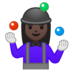 安卓系统里的女人玩杂耍：深色肤色emoji表情