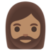 安卓系统里的有络腮胡子的女人: 中等肤色emoji表情