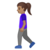 安卓系统里的行走的女人：中等肤色emoji表情