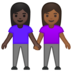 安卓系统里的女性牵手：深色肤色，中深色肤色emoji表情