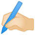 安卓系统里的写字的手：浅肤色emoji表情