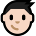 Windows系统里的男孩：浅肤色emoji表情