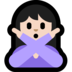 Windows系统里的打“不手势”的人：浅肤色emoji表情