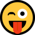 Windows系统里的伸舌头眨眼的脸emoji表情
