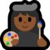 Windows系统里的女艺术家：中黑肤色emoji表情