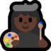 Windows系统里的女艺术家：深色肤色emoji表情