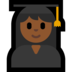 Windows系统里的女学生：中黑肤色emoji表情
