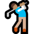 Windows系统里的个人高尔夫：中等肤色emoji表情
