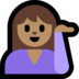 Windows系统里的单手举起的人：中等肤色emoji表情