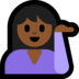 Windows系统里的单手举起的人：中黑肤色emoji表情