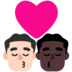 Windows系统里的亲吻: 男人男人较浅肤色较深肤色emoji表情