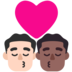Windows系统里的亲吻: 男人男人较浅肤色中等-深肤色emoji表情