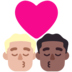 Windows系统里的亲吻: 男人男人中等-浅肤色中等-深肤色emoji表情