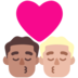 Windows系统里的亲吻: 男人男人中等肤色中等-浅肤色emoji表情