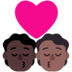 Windows系统里的亲吻: 成人成人较深肤色中等-深肤色emoji表情