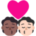 Windows系统里的亲吻: 成人成人中等-深肤色较浅肤色emoji表情