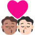 Windows系统里的亲吻: 成人成人中等肤色较浅肤色emoji表情