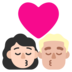 Windows系统里的亲吻: 女人男人较浅肤色中等-浅肤色emoji表情