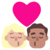 Windows系统里的亲吻: 女人男人中等-浅肤色中等肤色emoji表情
