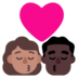 Windows系统里的亲吻: 女人男人中等肤色较深肤色emoji表情