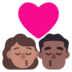 Windows系统里的亲吻: 女人男人中等肤色中等-深肤色emoji表情