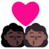 Windows系统里的亲吻: 女人女人较深肤色中等-深肤色emoji表情