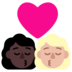 Windows系统里的亲吻: 女人女人较深肤色中等-浅肤色emoji表情