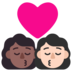 Windows系统里的亲吻: 女人女人中等-深肤色较浅肤色emoji表情