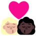 Windows系统里的亲吻: 女人女人中等-浅肤色较深肤色emoji表情