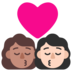 Windows系统里的亲吻: 女人女人中等肤色较浅肤色emoji表情