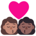 Windows系统里的亲吻: 女人女人中等肤色中等-深肤色emoji表情